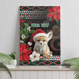 Algeria Christmas Personalized Canvas Wall Art Fennec Fox Santa and Traditional Pattern