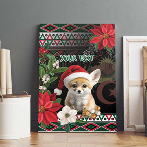 Algeria Christmas Personalized Canvas Wall Art Fennec Fox Santa and Traditional Pattern