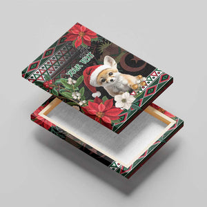 Algeria Christmas Personalized Canvas Wall Art Fennec Fox Santa and Traditional Pattern