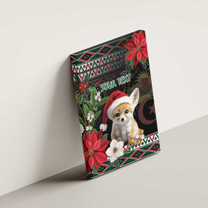 Algeria Christmas Personalized Canvas Wall Art Fennec Fox Santa and Traditional Pattern