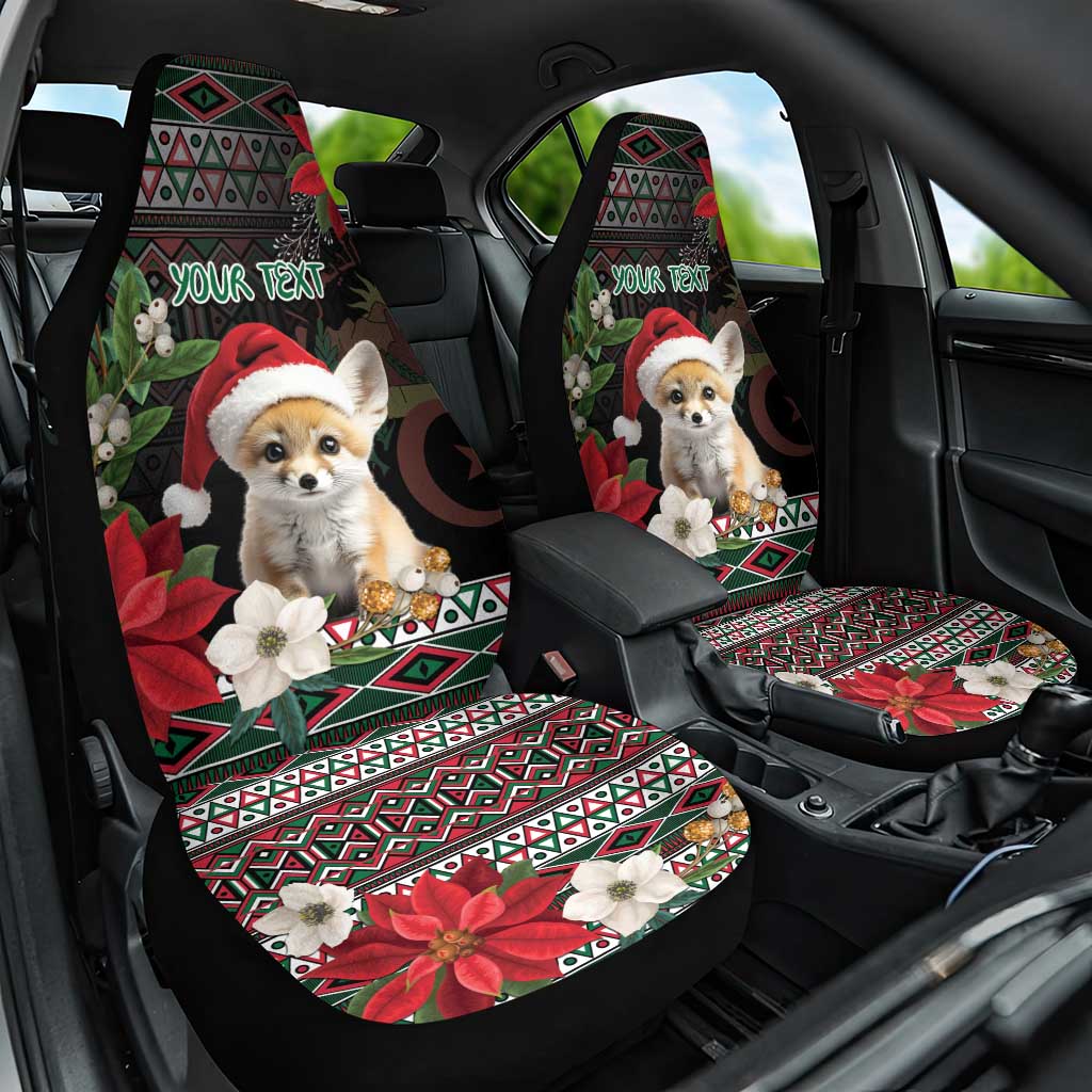 Algeria Christmas Personalized Car Seat Cover Fennec Fox Santa and Traditional Pattern