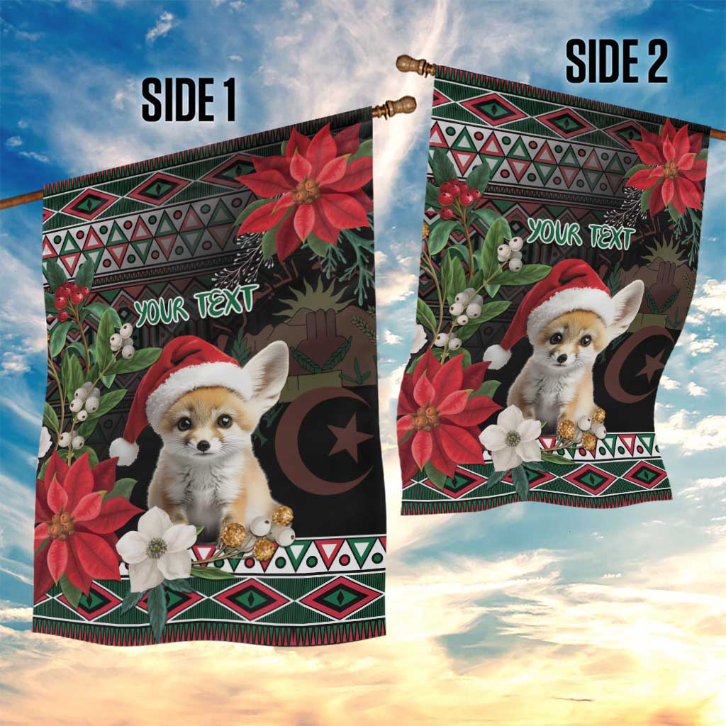 Algeria Christmas Personalized Garden Flag Fennec Fox Santa and Traditional Pattern