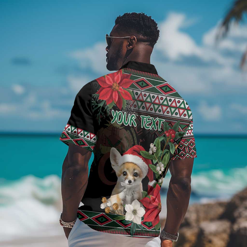 Algeria Christmas Personalized Hawaiian Shirt Fennec Fox Santa and Traditional Pattern