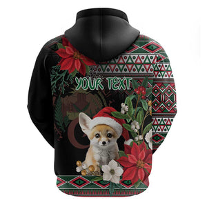 Algeria Christmas Personalized Hoodie Fennec Fox Santa and Traditional Pattern