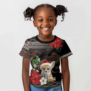 Algeria Christmas Personalized Kid T shirt Fennec Fox Santa and Traditional Pattern