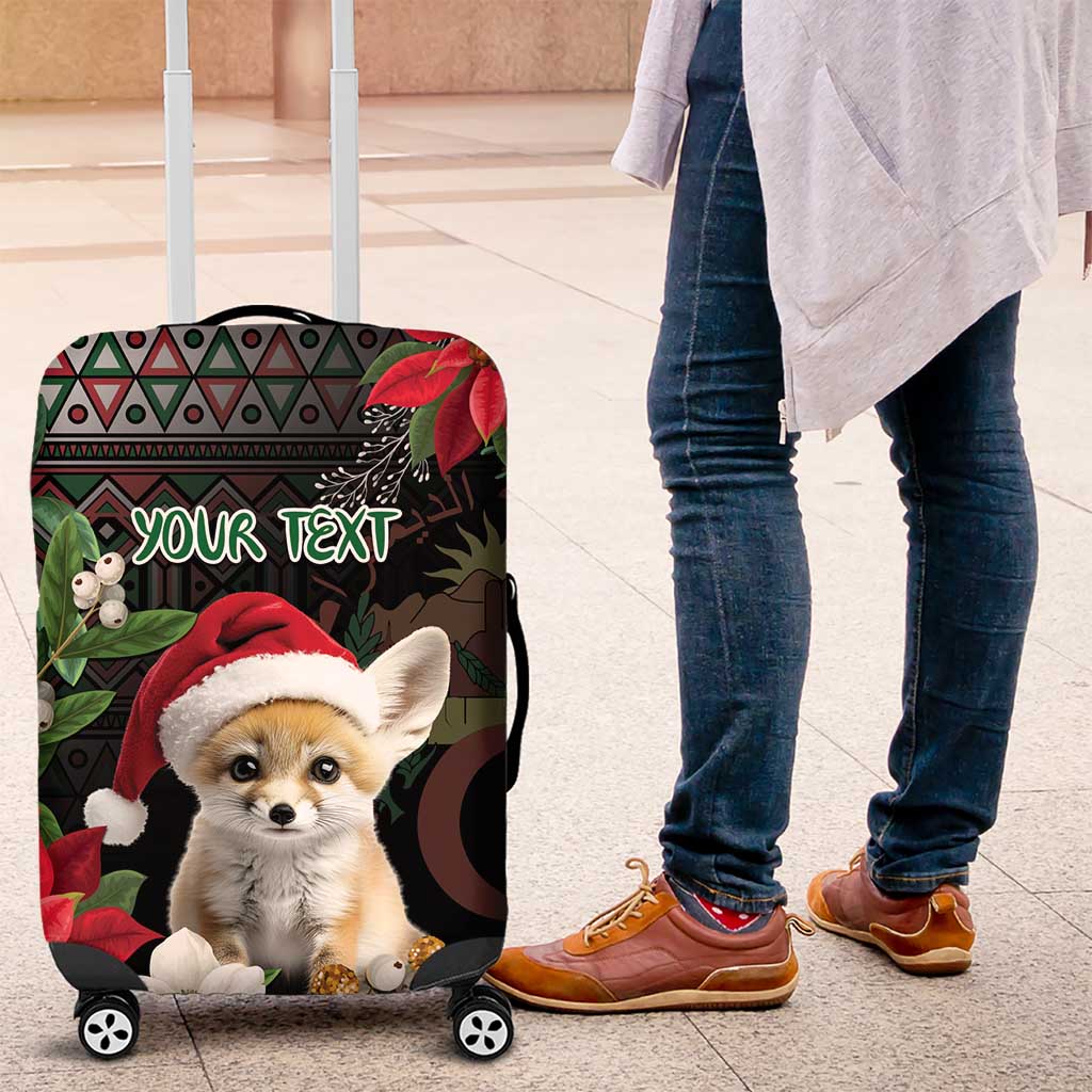 Algeria Christmas Personalized Luggage Cover Fennec Fox Santa and Traditional Pattern