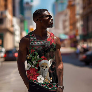 Algeria Christmas Personalized Men Tank Top Fennec Fox Santa and Traditional Pattern