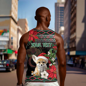 Algeria Christmas Personalized Men Tank Top Fennec Fox Santa and Traditional Pattern