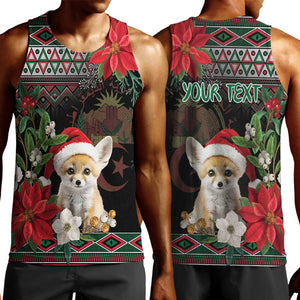 Algeria Christmas Personalized Men Tank Top Fennec Fox Santa and Traditional Pattern