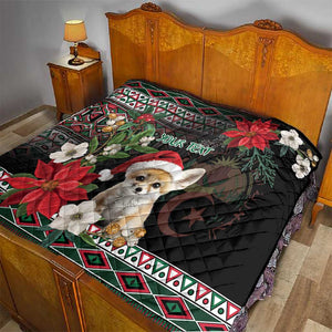 Algeria Christmas Personalized Quilt Fennec Fox Santa and Traditional Pattern