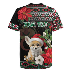 Algeria Christmas Personalized Rugby Jersey Fennec Fox Santa and Traditional Pattern