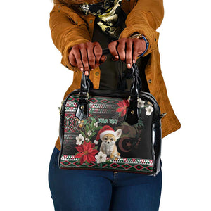 Algeria Christmas Personalized Shoulder Handbag Fennec Fox Santa and Traditional Pattern