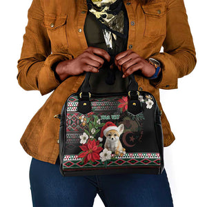 Algeria Christmas Personalized Shoulder Handbag Fennec Fox Santa and Traditional Pattern