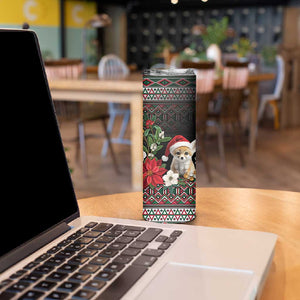 Algeria Christmas Personalized Skinny Tumbler Fennec Fox Santa and Traditional Pattern