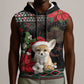 Algeria Christmas Personalized Sleeveless Hoodie Fennec Fox Santa and Traditional Pattern - African Pride