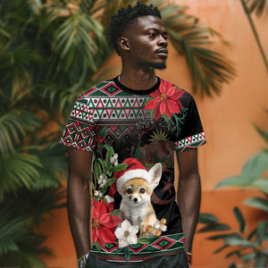 Algeria Christmas Personalized T shirt Fennec Fox Santa and Traditional Pattern