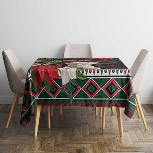 Algeria Christmas Personalized Tablecloth Fennec Fox Santa and Traditional Pattern