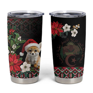 Algeria Christmas Personalized Tumbler Cup Fennec Fox Santa and Traditional Pattern