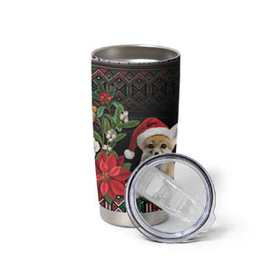 Algeria Christmas Personalized Tumbler Cup Fennec Fox Santa and Traditional Pattern