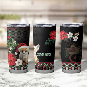 Algeria Christmas Personalized Tumbler Cup Fennec Fox Santa and Traditional Pattern