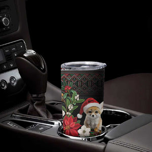 Algeria Christmas Personalized Tumbler Cup Fennec Fox Santa and Traditional Pattern