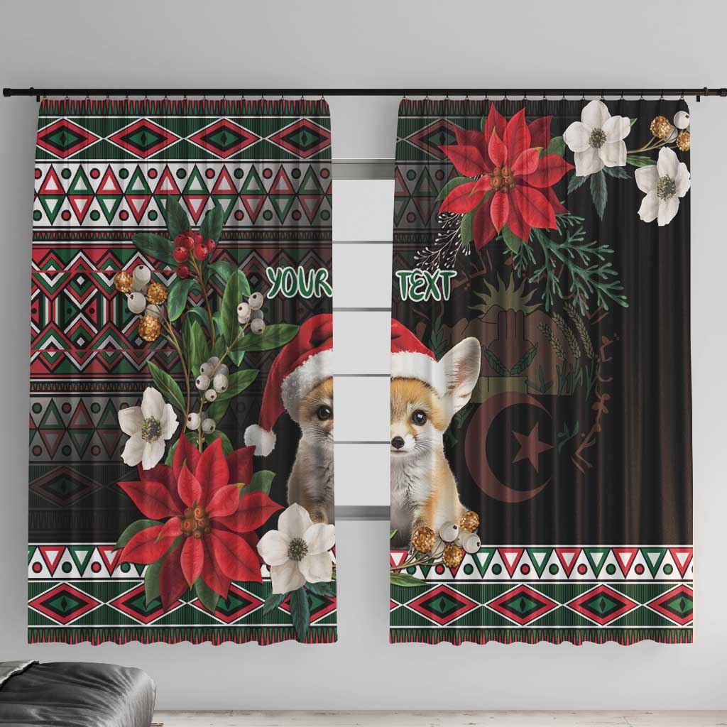 Algeria Christmas Personalized Window Curtain Fennec Fox Santa and Traditional Pattern