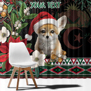 Algeria Christmas Personalized Window Curtain Fennec Fox Santa and Traditional Pattern