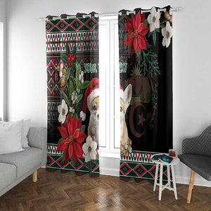 Algeria Christmas Personalized Window Curtain Fennec Fox Santa and Traditional Pattern