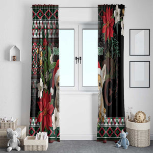 Algeria Christmas Personalized Window Curtain Fennec Fox Santa and Traditional Pattern