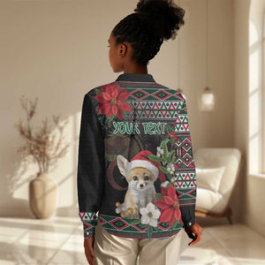 Algeria Christmas Personalized Women Casual Shirt Fennec Fox Santa and Traditional Pattern