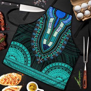 African Dashiki and Polynesian Pattern Apron Teal