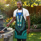 African Dashiki and Polynesian Pattern Apron Teal