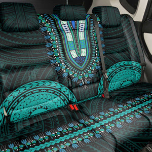 African Dashiki and Polynesian Pattern Back Car Seat Cover Teal