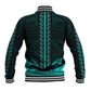 African Dashiki and Polynesian Pattern Baseball Jacket Teal