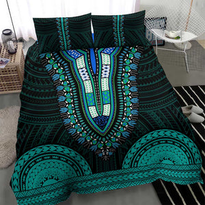 African Dashiki and Polynesian Pattern Bedding Set Teal