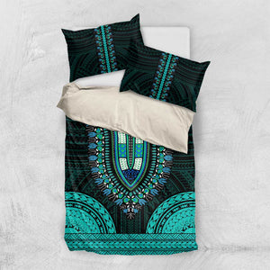 African Dashiki and Polynesian Pattern Bedding Set Teal