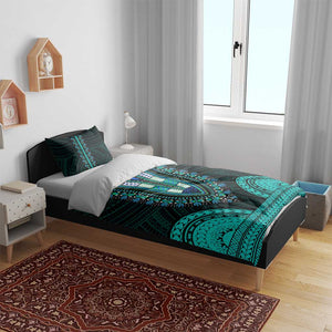 African Dashiki and Polynesian Pattern Bedding Set Teal