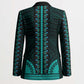 African Dashiki and Polynesian Pattern Blazer Teal