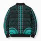 African Dashiki and Polynesian Pattern Bomber Puffer Jacket Teal