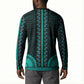 African Dashiki and Polynesian Pattern Button Sweatshirt Teal