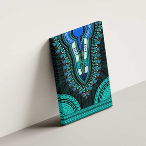 African Dashiki and Polynesian Pattern Canvas Wall Art Teal