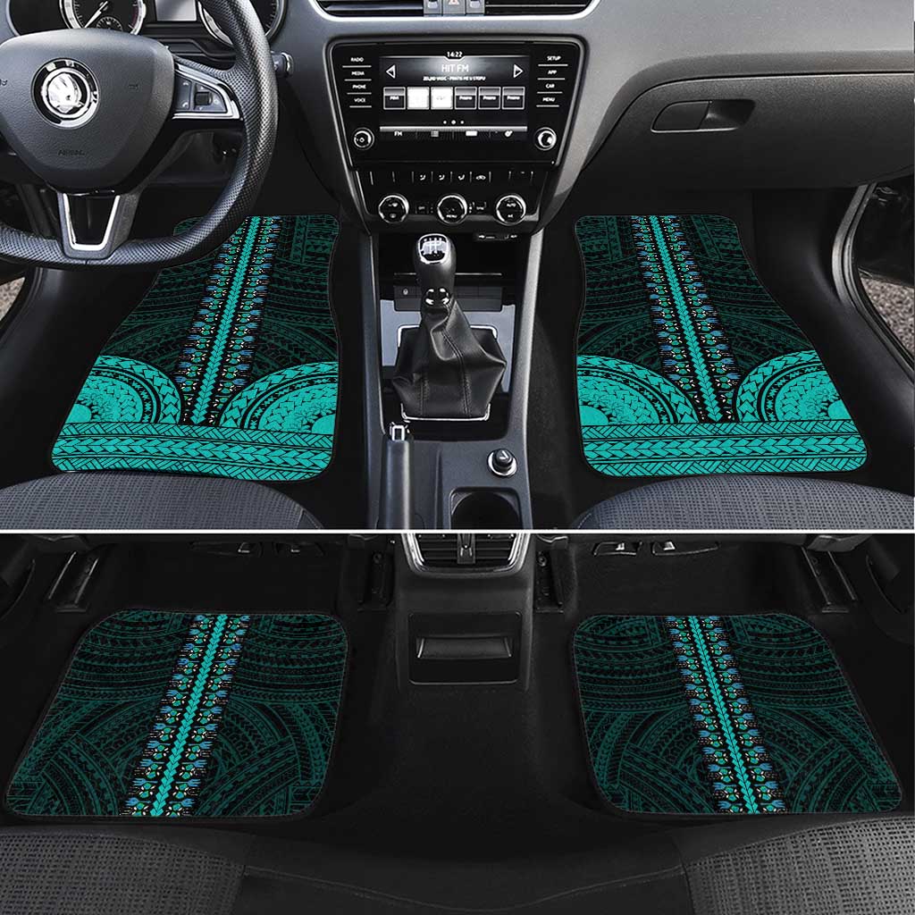 African Dashiki and Polynesian Pattern Car Mats Teal