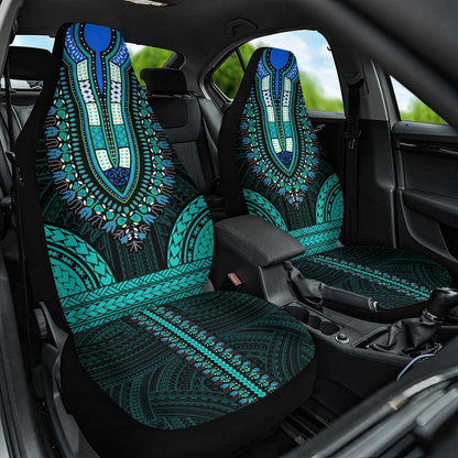 African Dashiki and Polynesian Pattern Car Seat Cover Teal