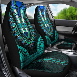 African Dashiki and Polynesian Pattern Car Seat Cover Teal