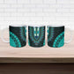African Dashiki and Polynesian Pattern Ceramic Mug Teal
