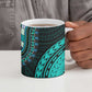 African Dashiki and Polynesian Pattern Ceramic Mug Teal