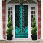African Dashiki and Polynesian Pattern Door Cover Teal