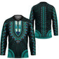 African Dashiki and Polynesian Pattern Hockey Jersey Teal