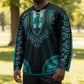 African Dashiki and Polynesian Pattern Hockey Jersey Teal