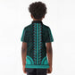 African Dashiki and Polynesian Pattern Kid Polo Shirt Teal
